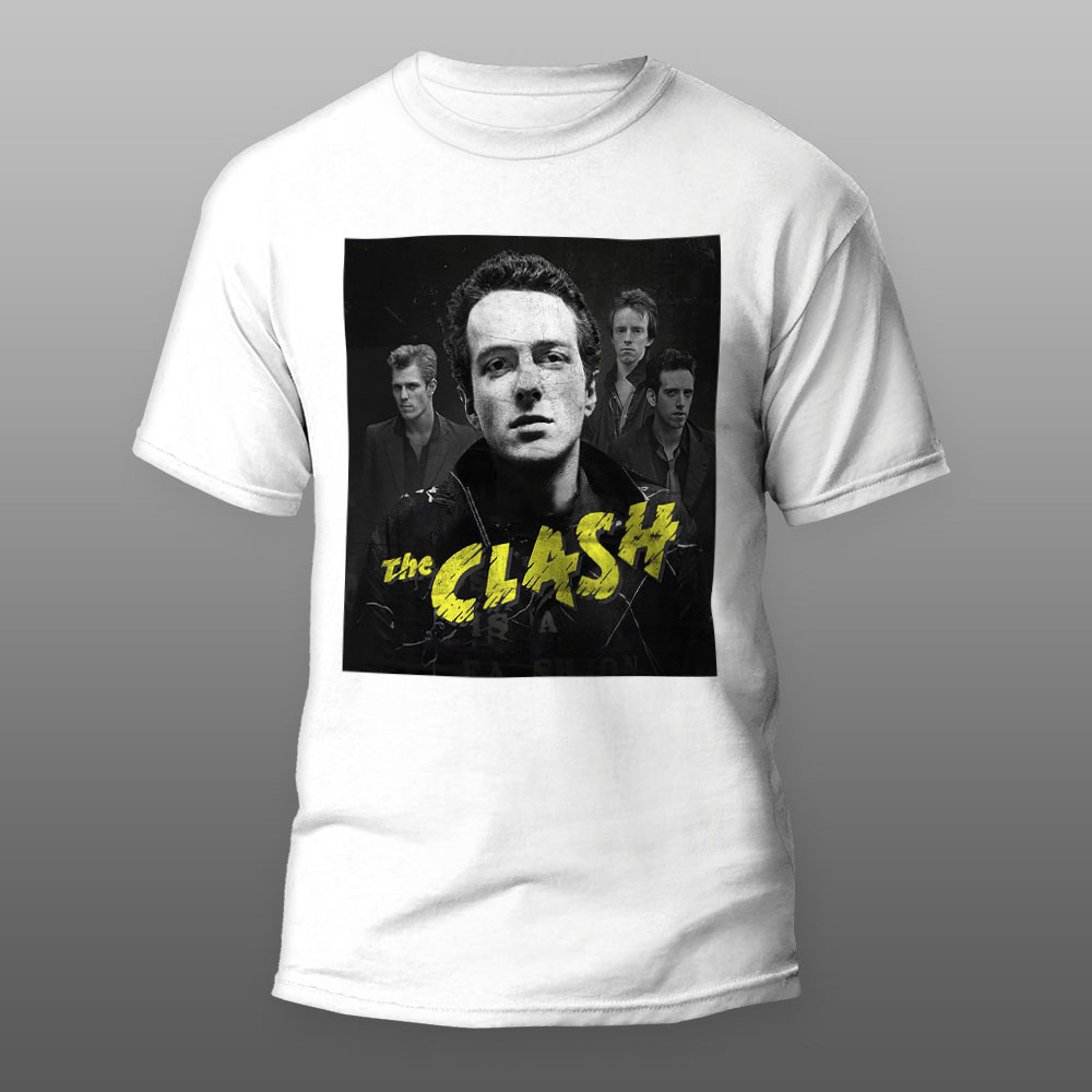 Clash1-muska-bela-majica Clash1 | muška i ženska majica (bela, crna, siva) - Image 1