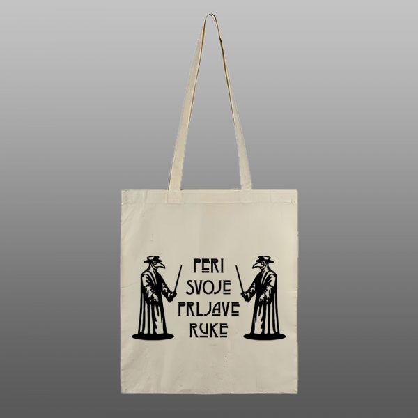 PERI SVOJE PRLJAVE RUKE – beli/natur ceger sa štampom - Image 2