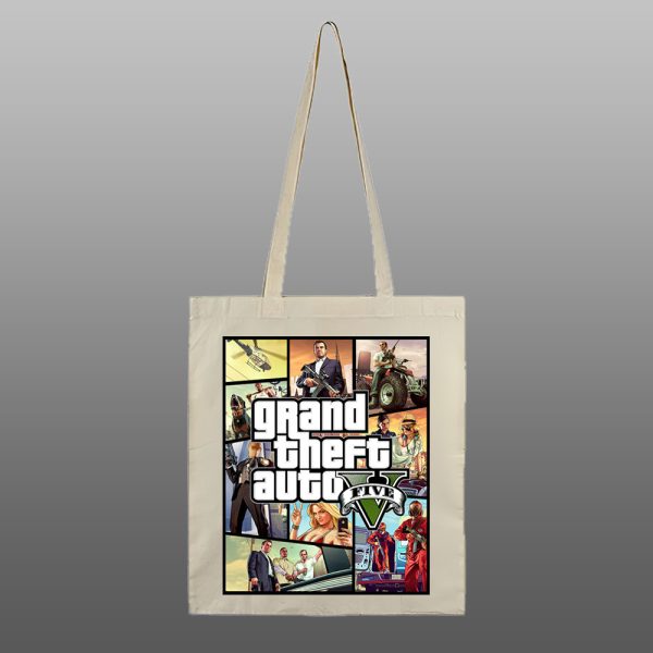 Grand Theft Auto 07 – beli/natur ceger sa štampom - Image 2