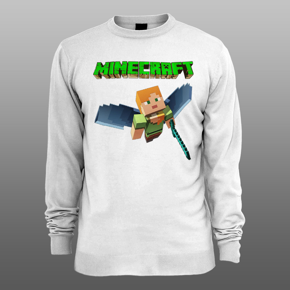 Minecraft-09-muski-beli-duks Minecraft 09 | muški i ženski duks (bela, crna, siva) - Image 1