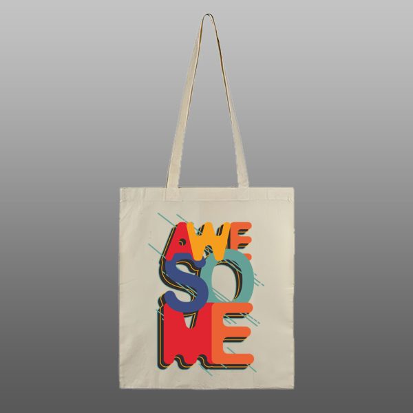 AWESOME – beli/natur ceger sa štampom - Image 2