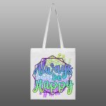 Always be Happy – beli/natur ceger sa štampom