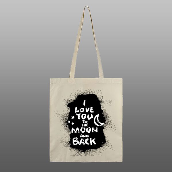 I Love You To The Moon And Back – beli/natur ceger sa štampom - Image 2
