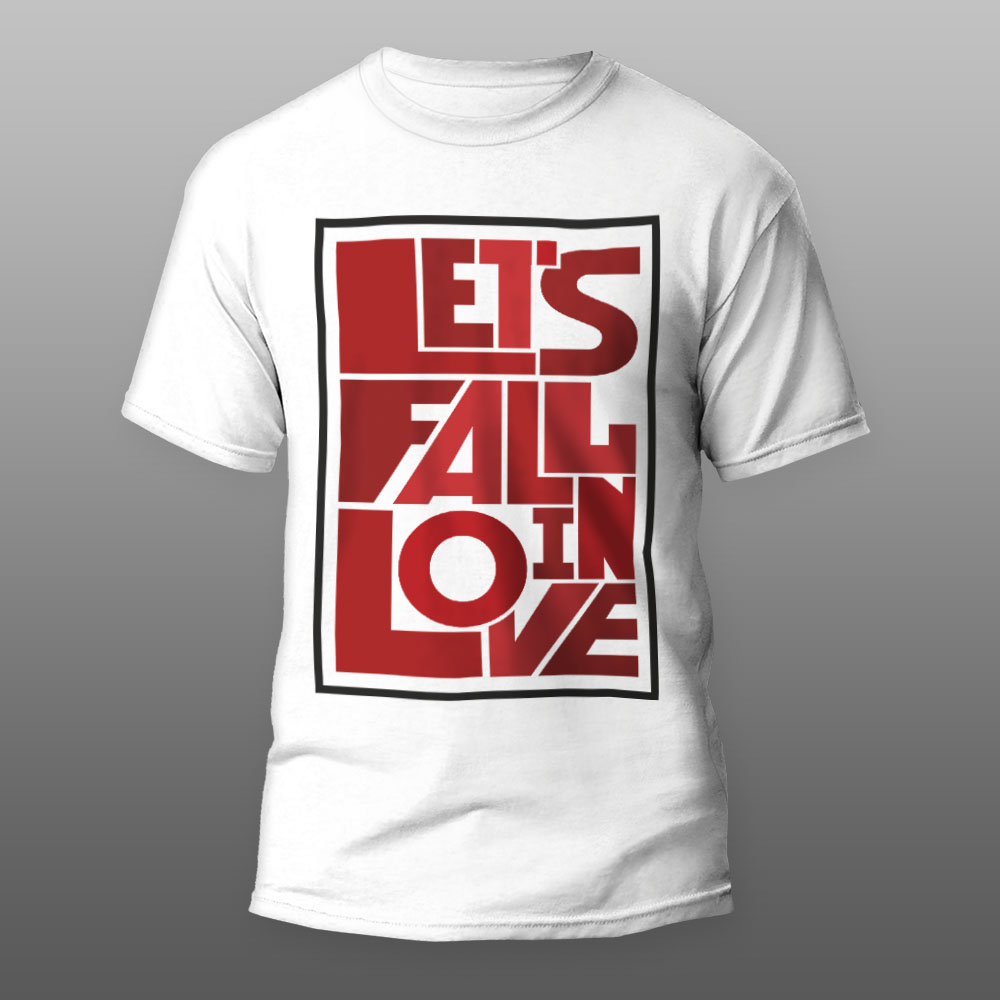 Lets-fall-in-Love1-muska-bela-majica Lets fall in Love1 | muška i ženska (bela, crna, siva) - Image 1
