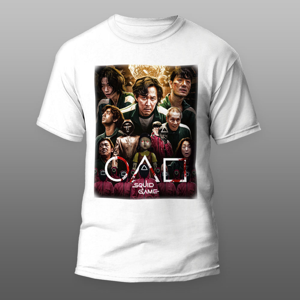 SQUID GAME 6 bela majica SQUID GAME 6 bela majica